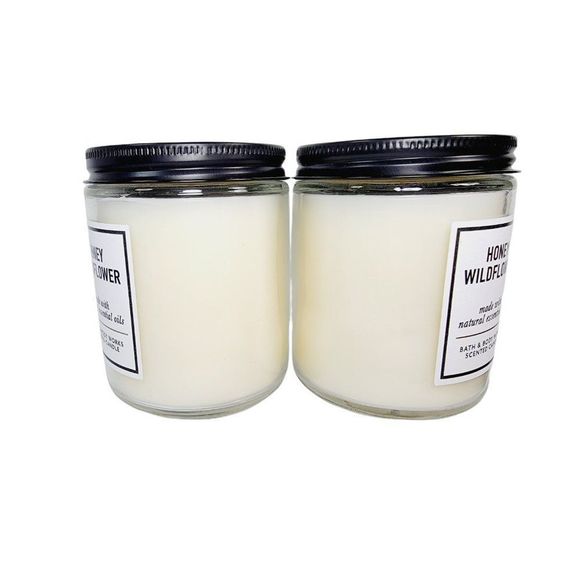 2 Bath & Body Works HONEY WILDFLOWER 1 Wick Medium 7oz Candles NEW - Picture 4 of 11